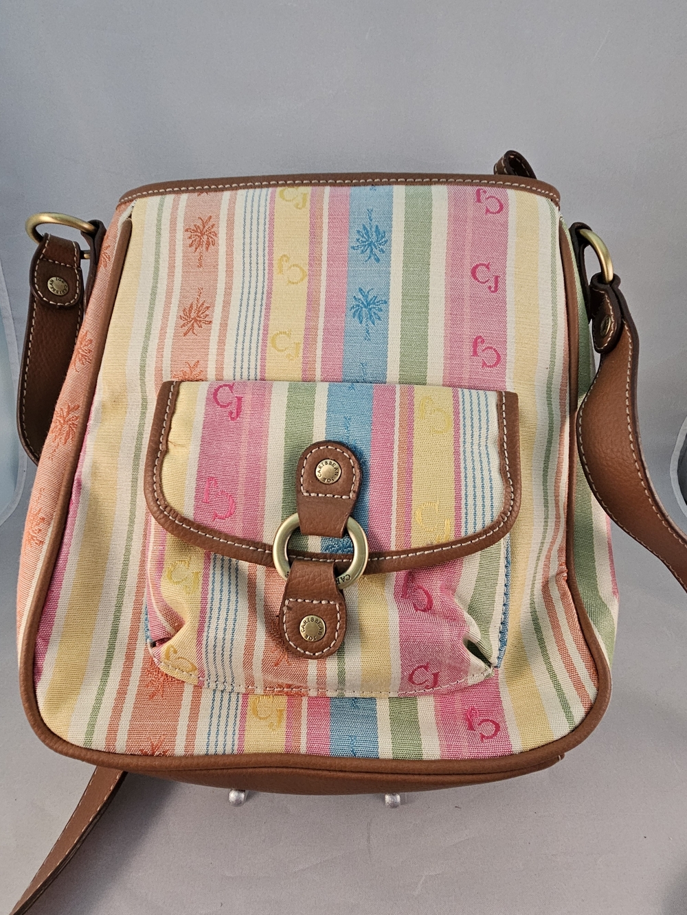 Caribbean Joe  Multicolor Striped Crossbody Bag